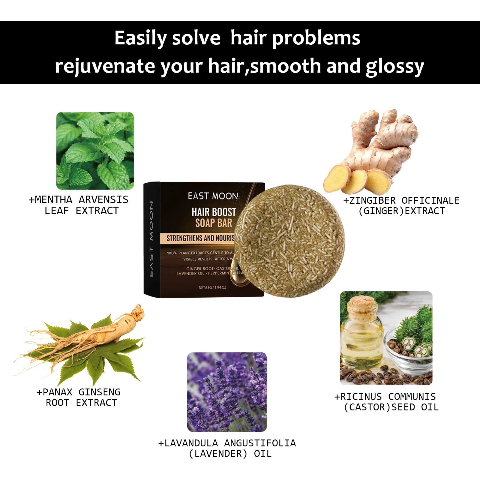 Men's Hair Darkening Shampoo Bar – Natural Nourishing & Root Strengthening Soap