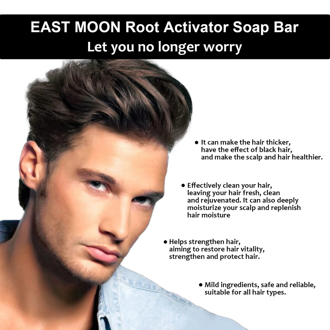 Men's Hair Darkening Shampoo Bar – Natural Nourishing & Root Strengthening Soap