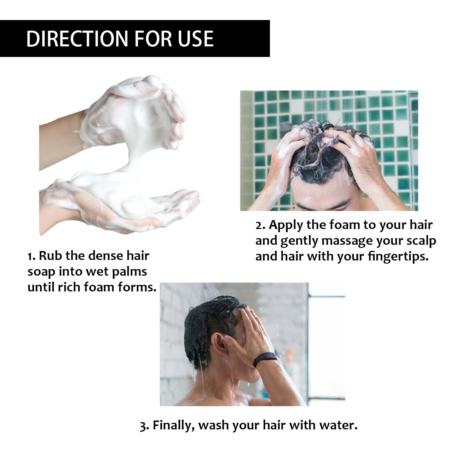 Men's Hair Darkening Shampoo Bar – Natural Nourishing & Root Strengthening Soap