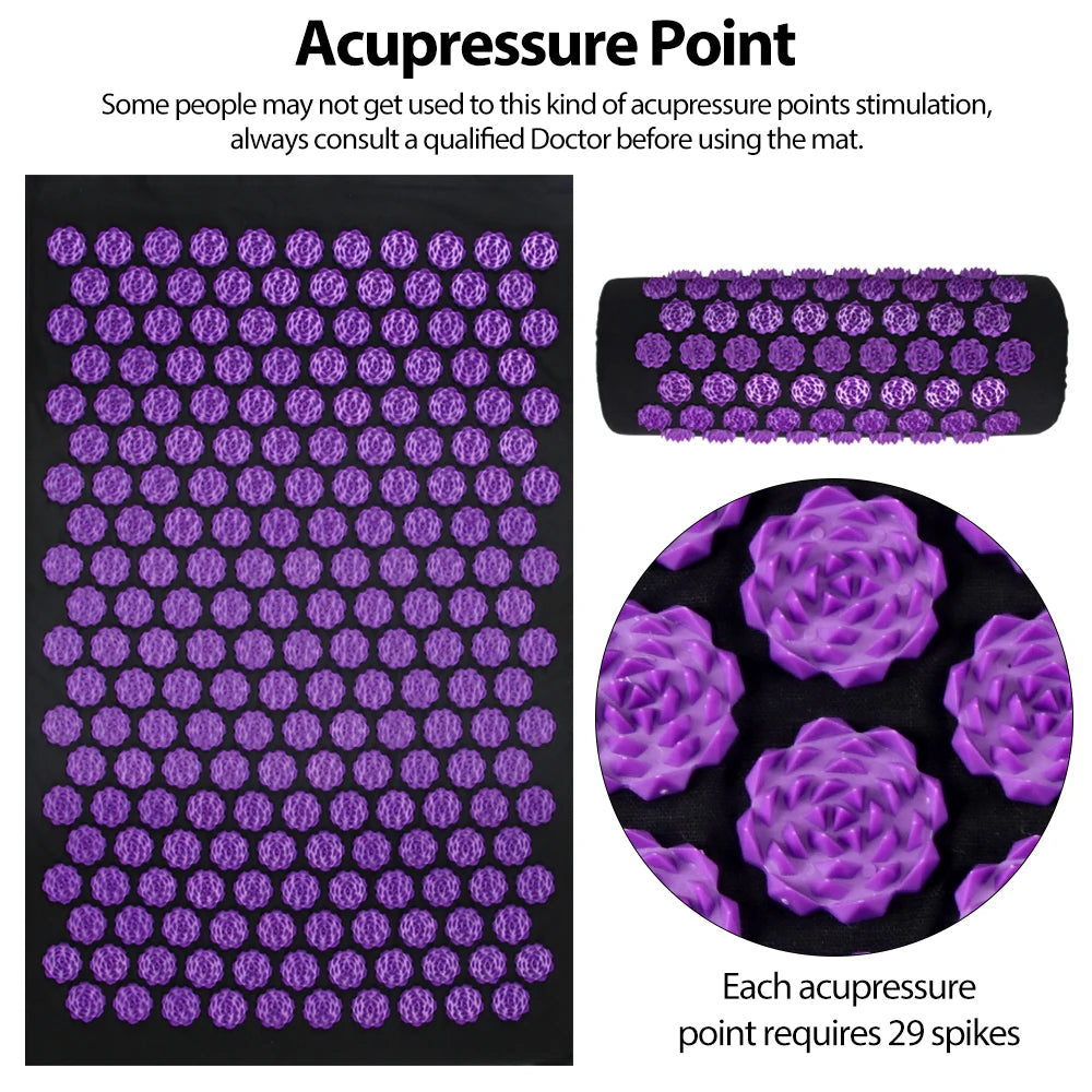 Acupressure Yoga Mat & Pillow Set with Spikes