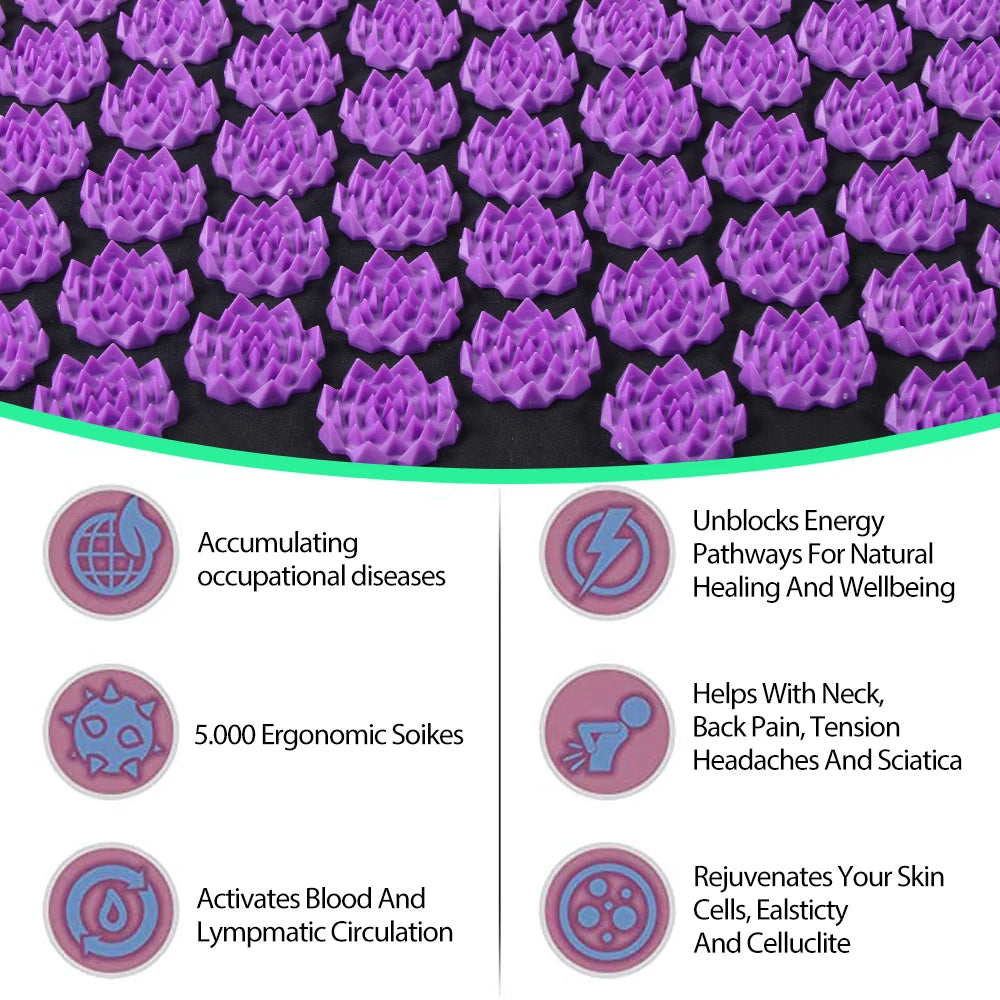 Acupressure Yoga Mat & Pillow Set with Spikes