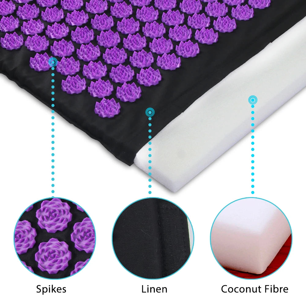 Acupressure Yoga Mat & Pillow Set with Spikes