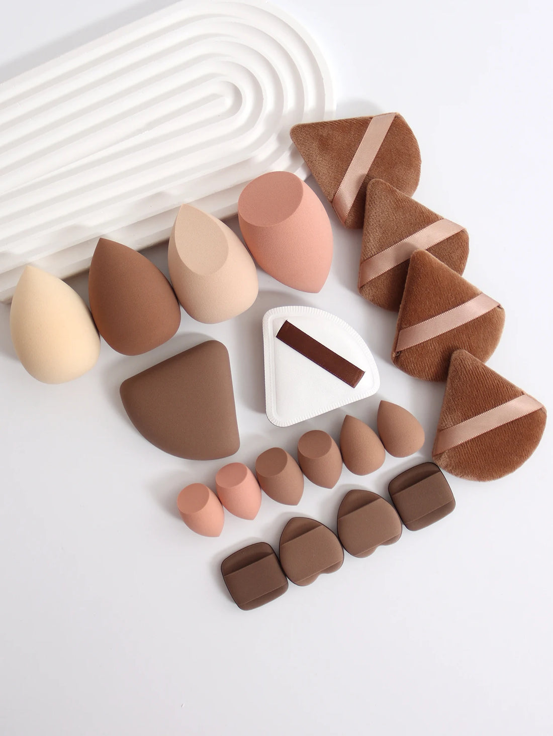 20-Piece Pink Makeup Sponge & Puff Set – For Cream, Powder & Concealer