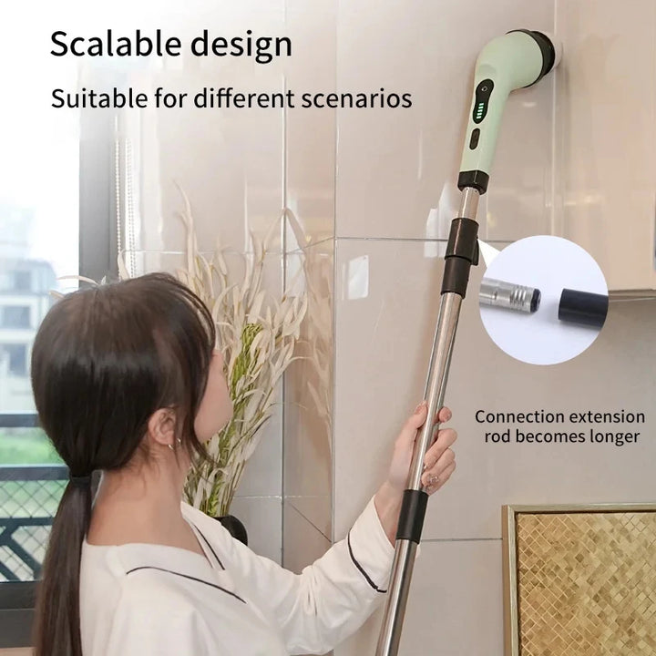 9-in-1 Electric Cleaning Brush – Spin Scrubber for Kitchen & Bathroom