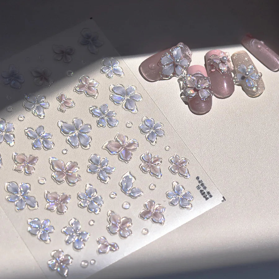 3D Jelly Flower Butterfly Nail Art Stickers T-4204