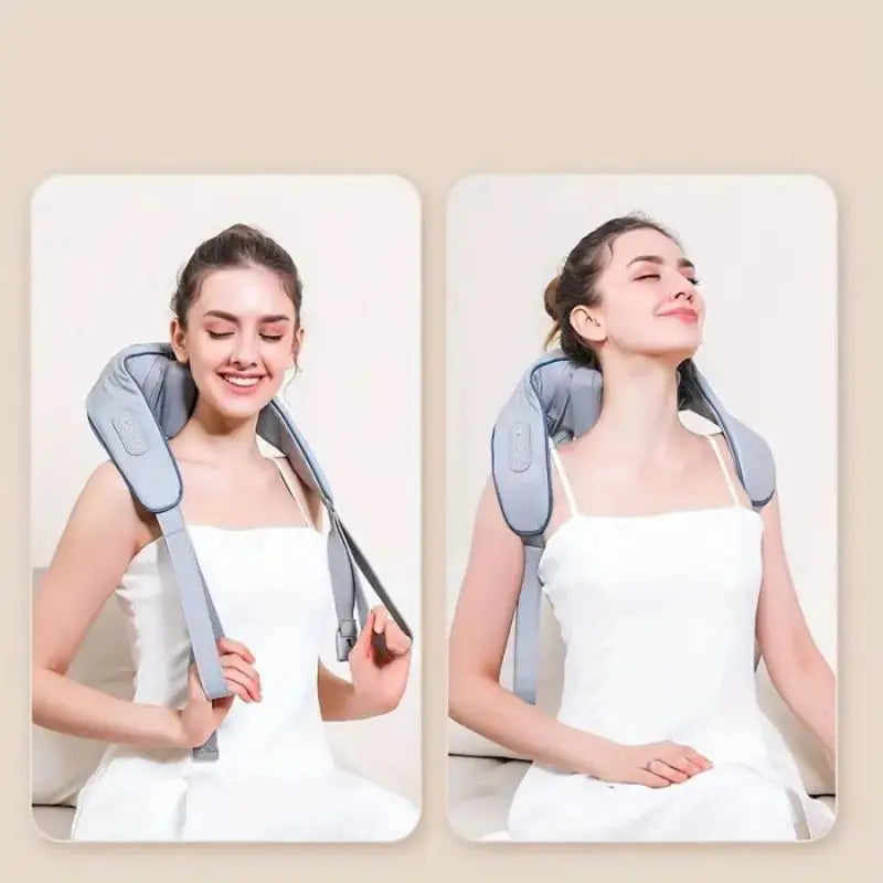 6D Neck & Shoulder Massage Shawl – Heated Kneading Wearable Massager