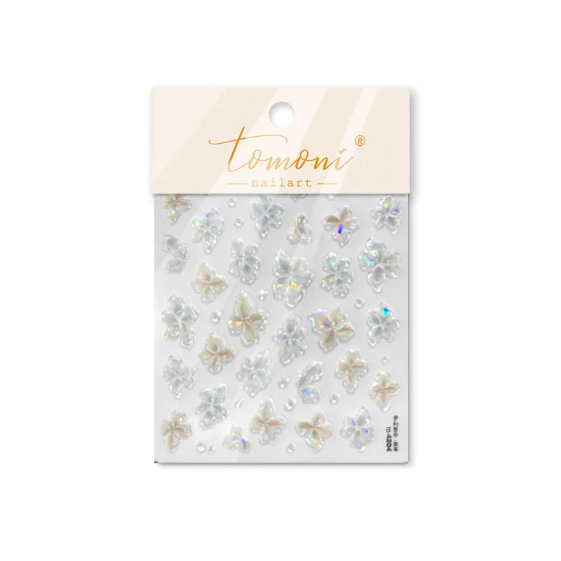 3D Jelly Flower Butterfly Nail Art Stickers T-4204
