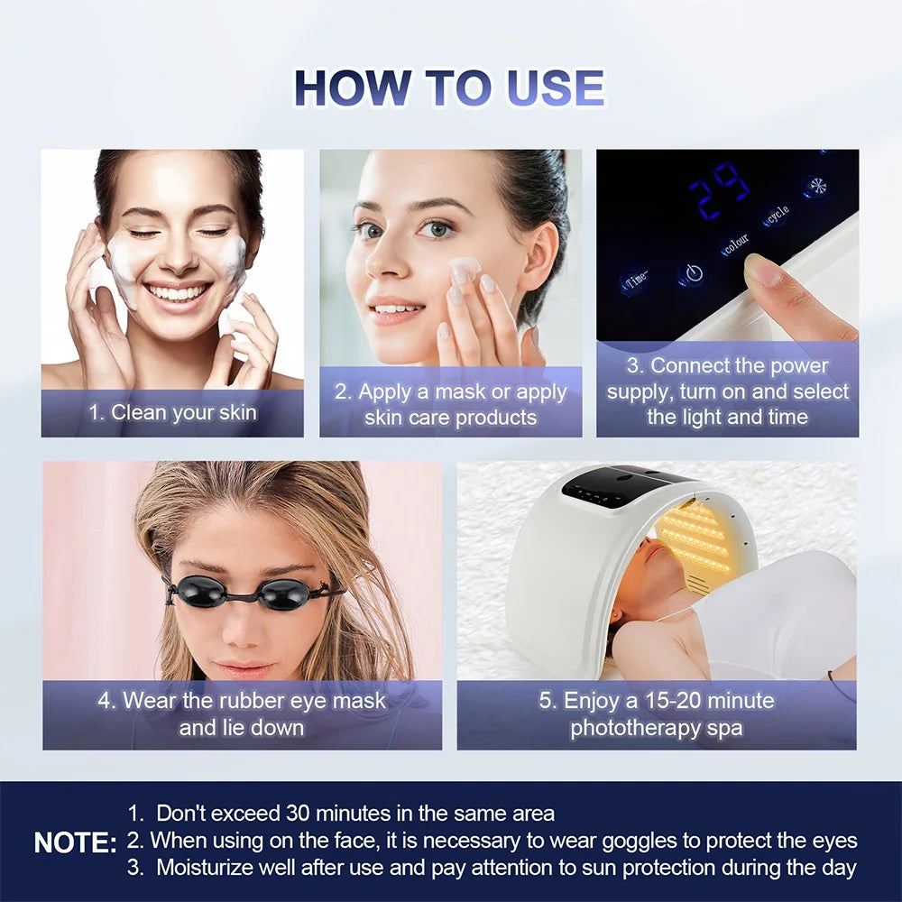 Foreverlily LED Face Mask PDT Machine – 7-Color Photon Therapy with Nano Spray