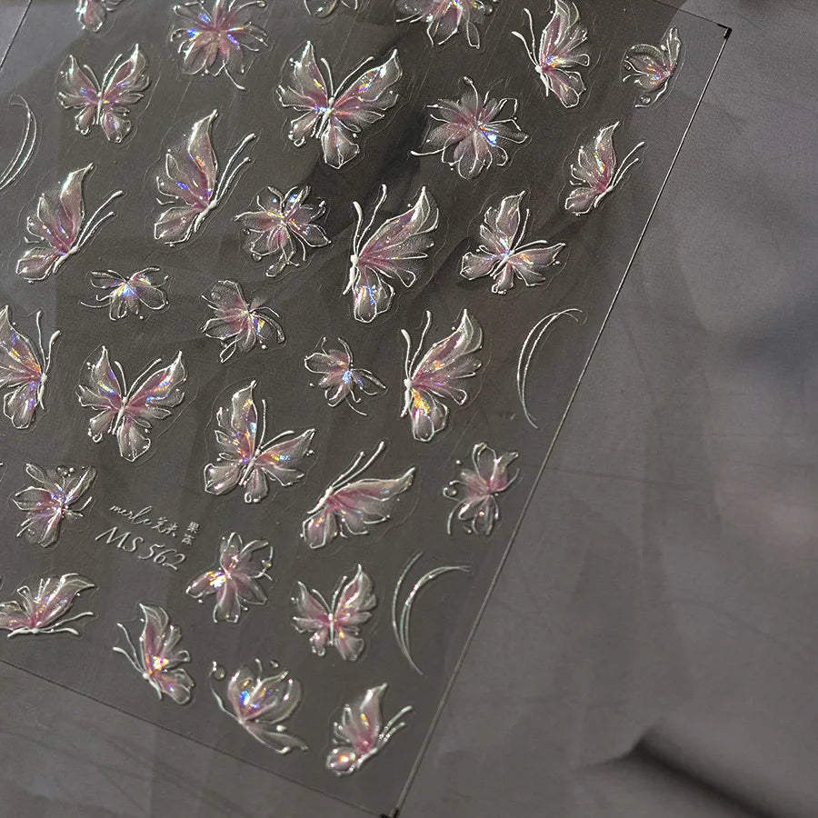 3D Jelly Flower Butterfly Nail Art Stickers T-4204