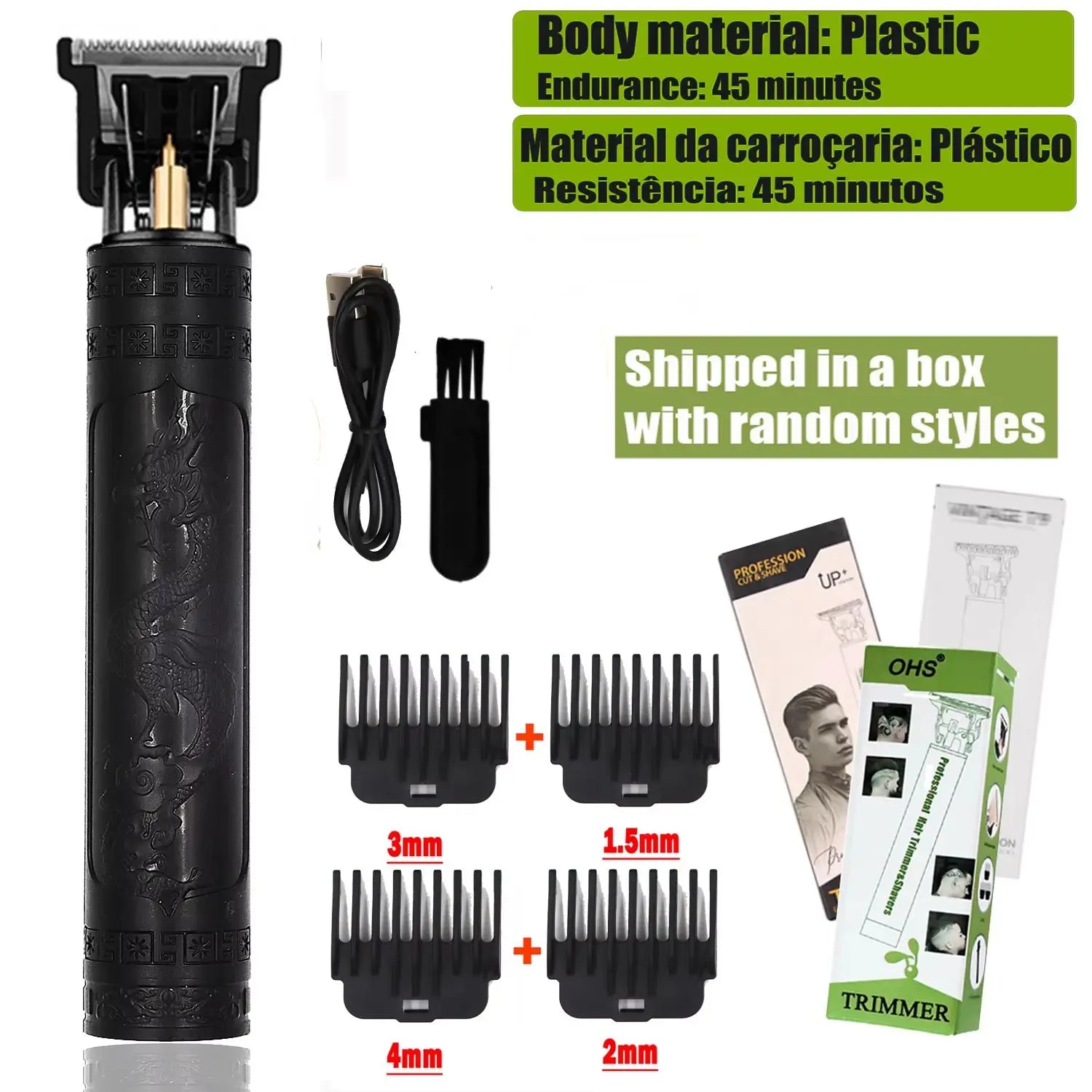 T9 Electric Hair Clipper – 0mm Beard & Body Trimmer for Men