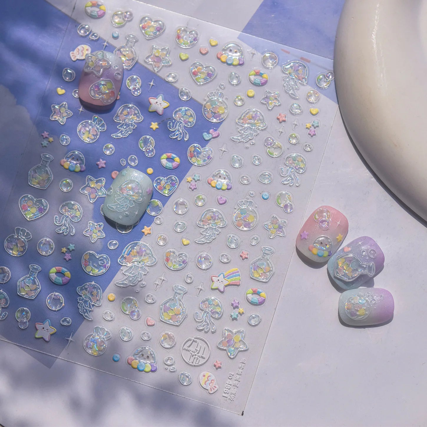 3D Jelly Flower Butterfly Nail Art Stickers T-4204