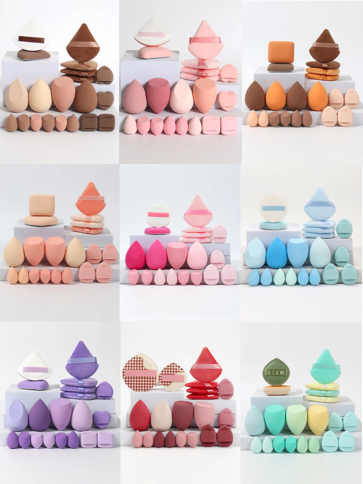20-Piece Pink Makeup Sponge & Puff Set – For Cream, Powder & Concealer