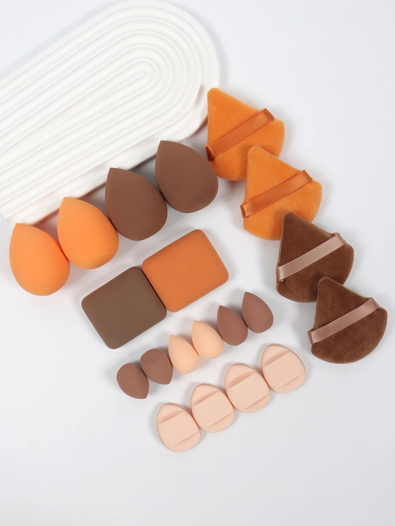 20-Piece Pink Makeup Sponge & Puff Set – For Cream, Powder & Concealer