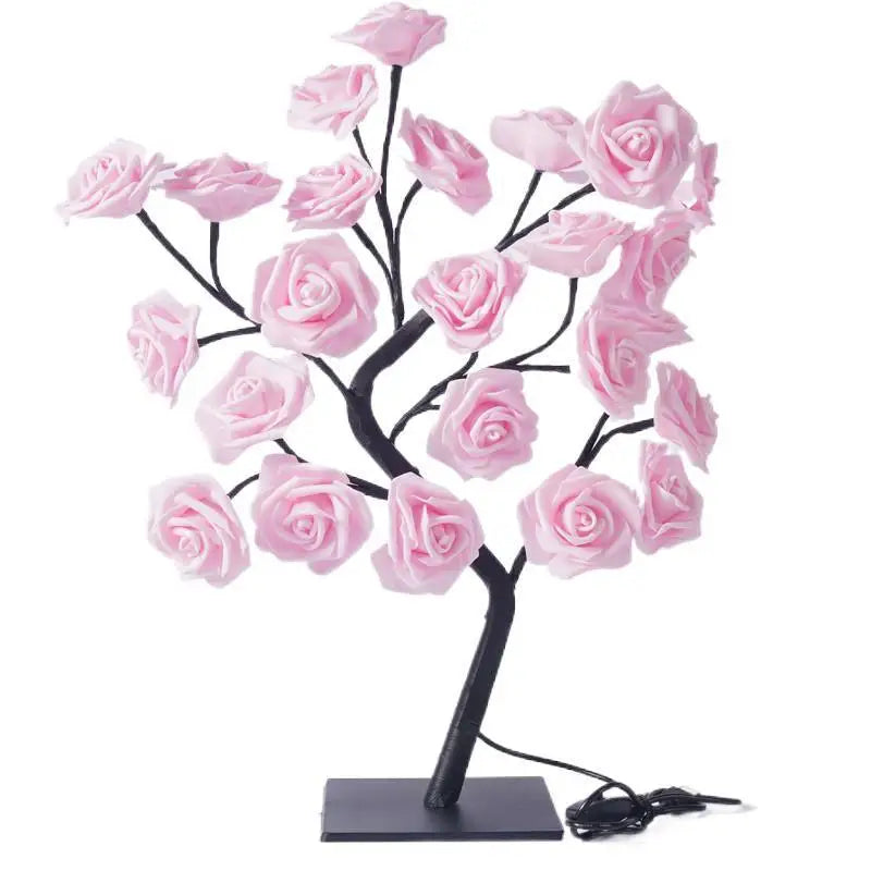 24-LED Rose Tree Lamp – USB Fairy Light Night Lamp for Home & Events