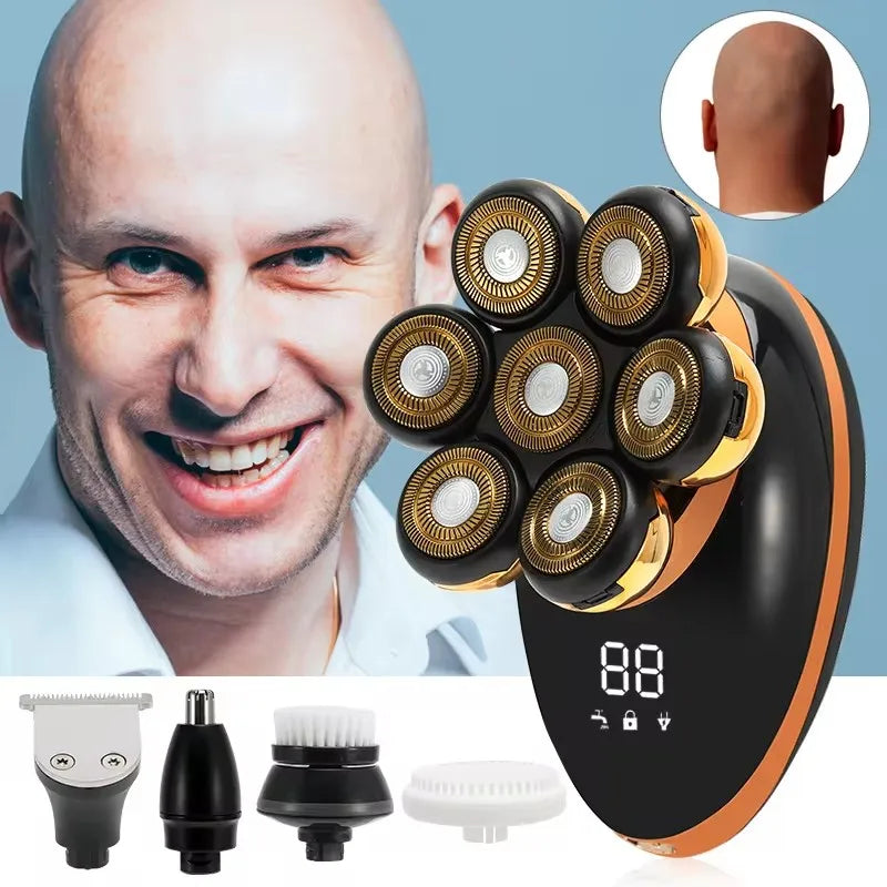7D Electric Shaver for Men – Bald Head & Beard Trimmer