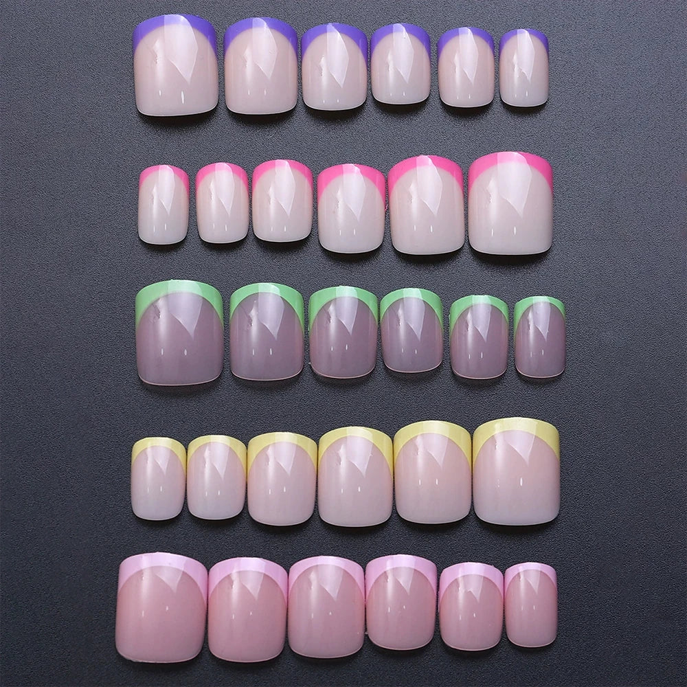 240/120pcs Colorful Short Square Press-On Nails