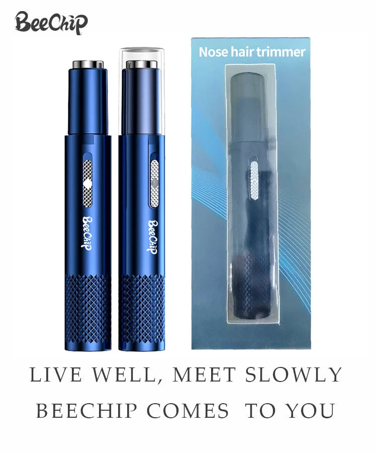USB Rechargeable Nose & Ear Hair Trimmer – Metal Electric Shaver for Men & Women