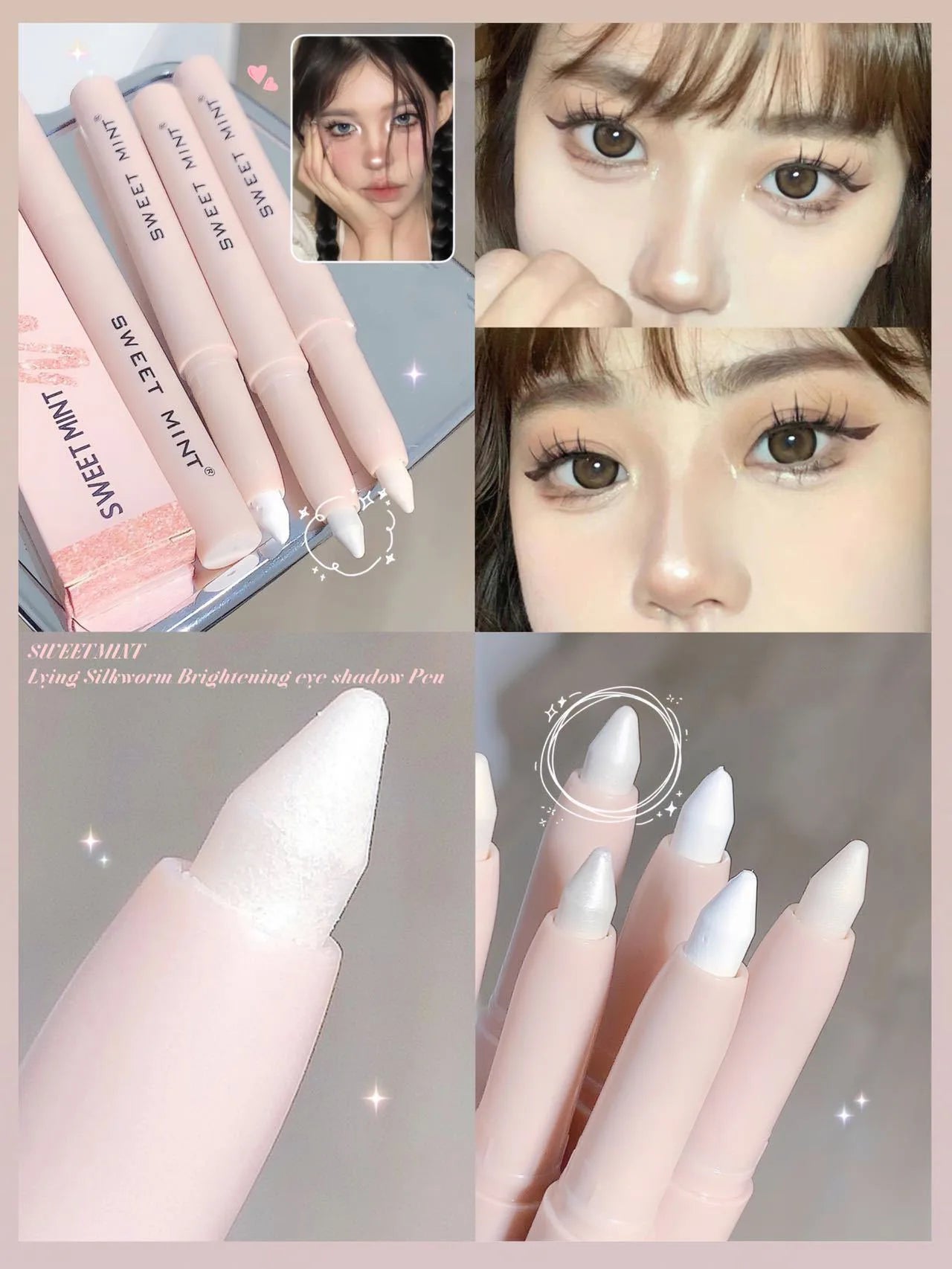 Lying Silkworm Eyeshadow Highlighter Pen – Matte & Pearl Brightening Stick
