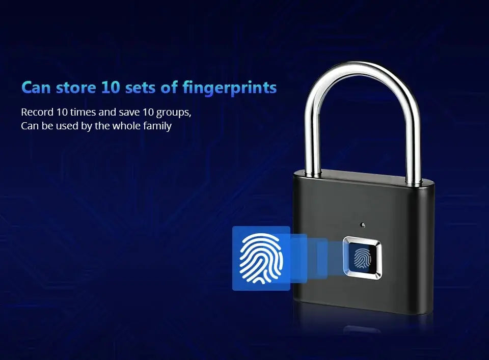 KERUI Smart Fingerprint Padlock – USB Rechargeable Waterproof Anti-Theft Lock