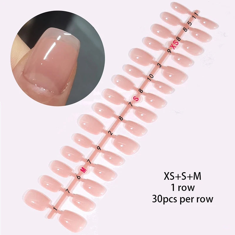 30Pcs Matte Nude Press-On Nails