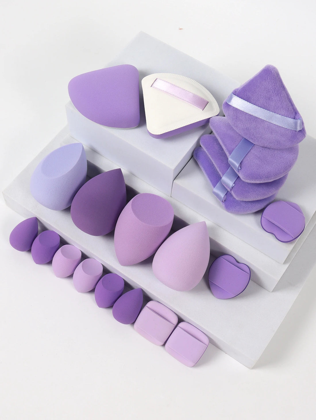 20-Piece Pink Makeup Sponge & Puff Set – For Cream, Powder & Concealer