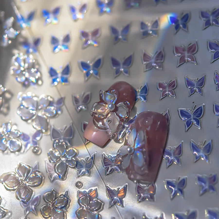 3D Jelly Flower Butterfly Nail Art Stickers T-4204
