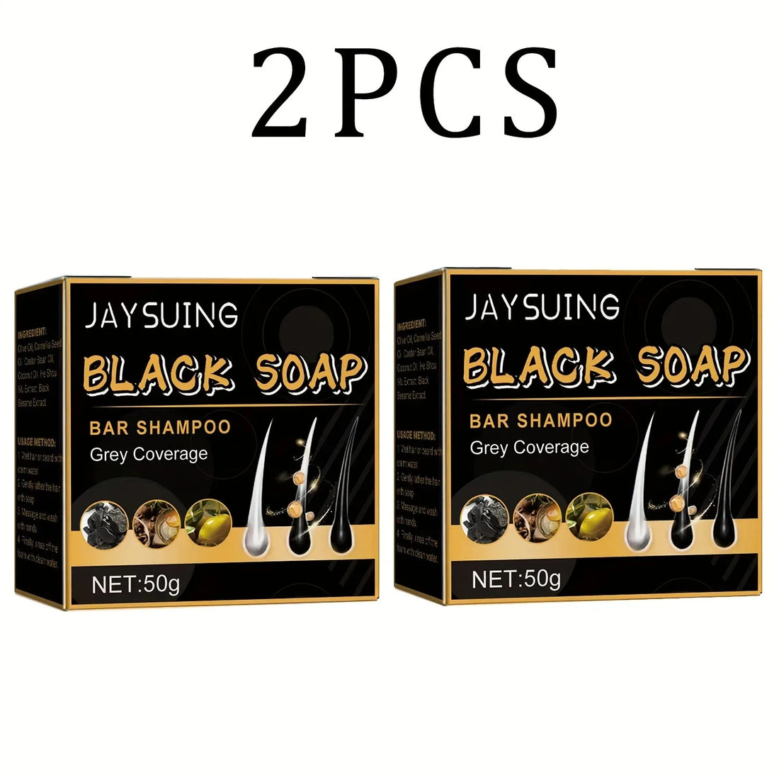 Polygonum Black Hair Shampoo Bar – Darkening & Repair Soap for Gray Hair (Unisex)