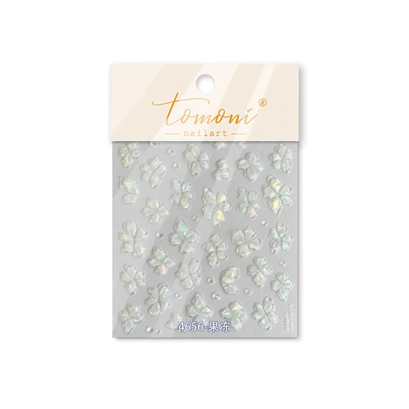 3D Jelly Flower Butterfly Nail Art Stickers T-4204