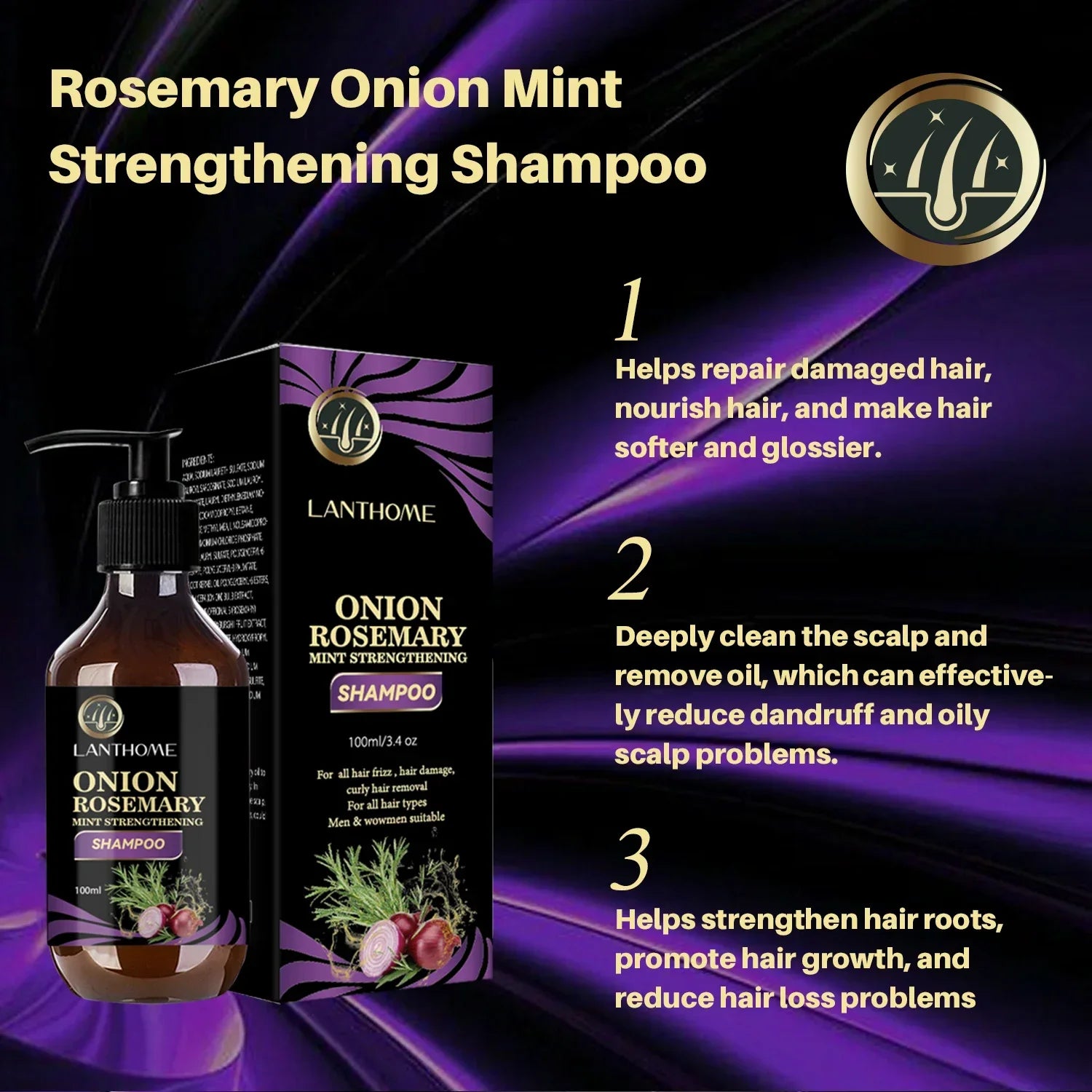 Hair Growth & Thickening Shampoo – Rosemary & Onion