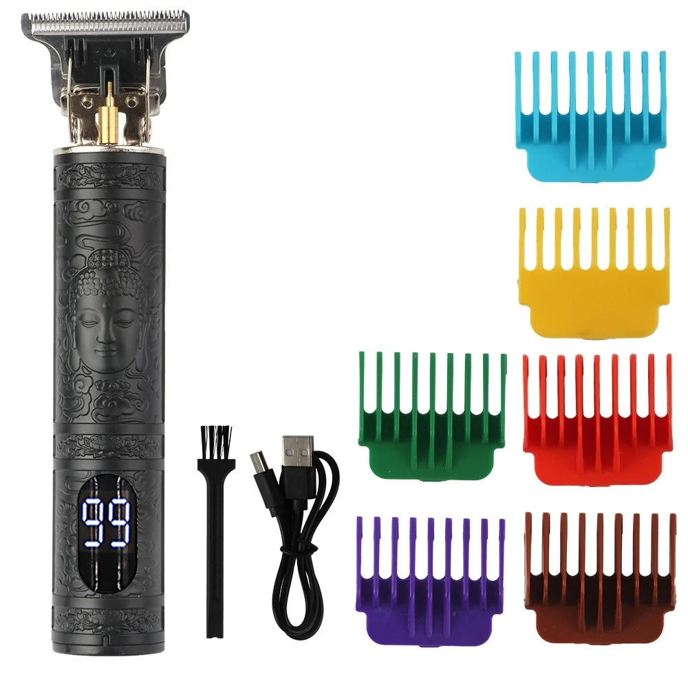 T9 LCD Electric Hair Trimmer – Precision Carving & Shaving Clipper for Men