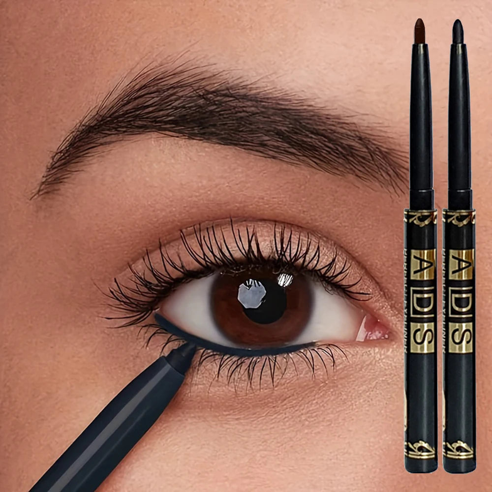 2Pcs Waterproof Black & Brown Eyeliner Pencils – Smudge-Proof & Long-Lasting