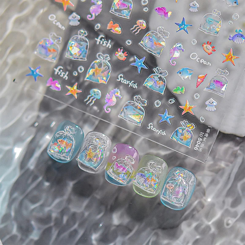 3D Jelly Flower Butterfly Nail Art Stickers T-4204