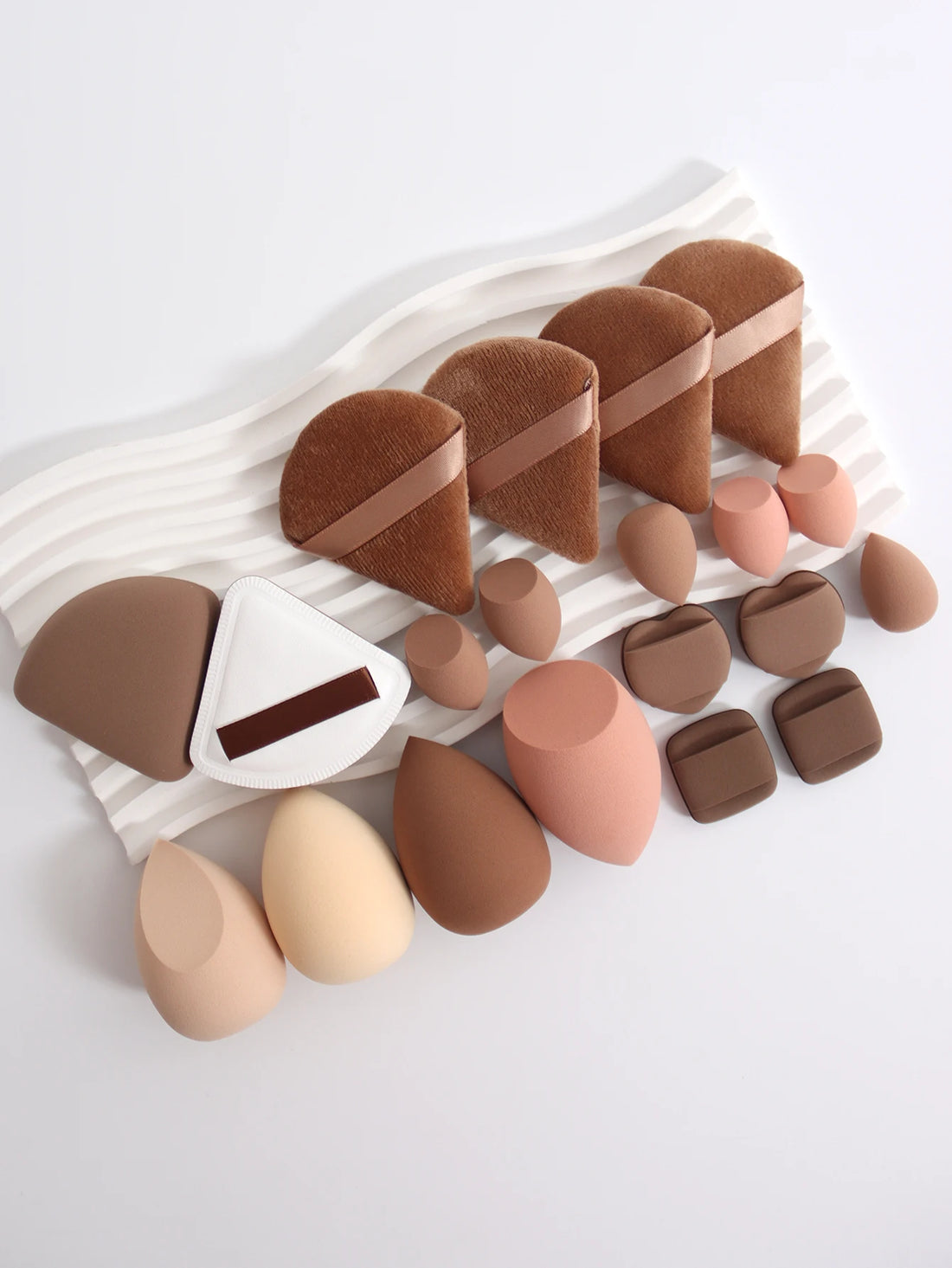 20-Piece Pink Makeup Sponge & Puff Set – For Cream, Powder & Concealer