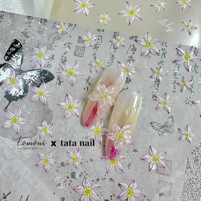 3D Jelly Flower Butterfly Nail Art Stickers T-4204