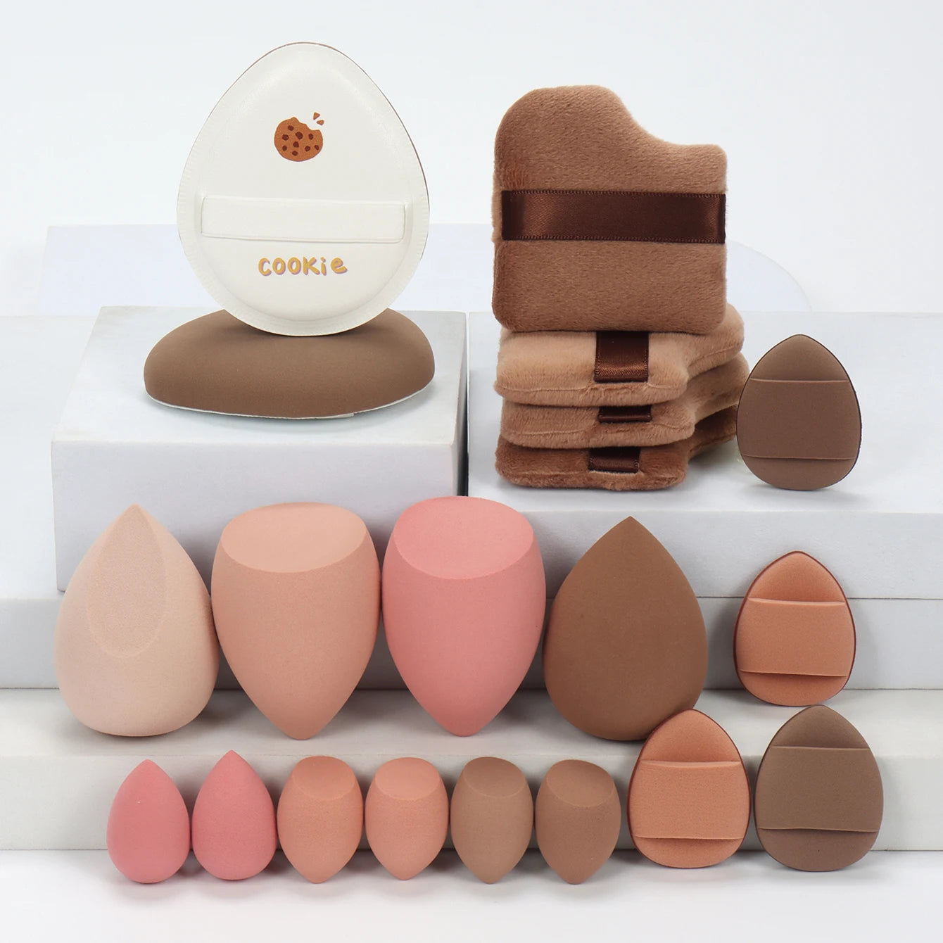 20-Piece Pink Makeup Sponge & Puff Set – For Cream, Powder & Concealer
