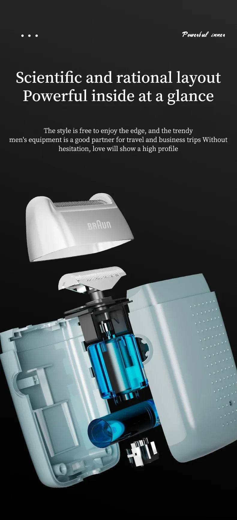BRAUN M1900 Portable Electric Shaver for Men