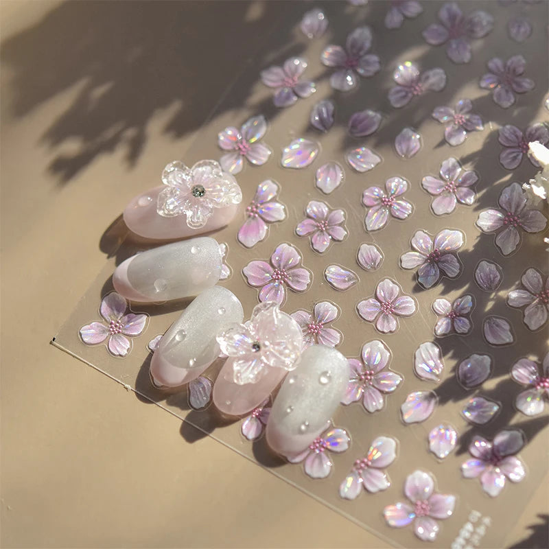 3D Jelly Flower Butterfly Nail Art Stickers T-4204