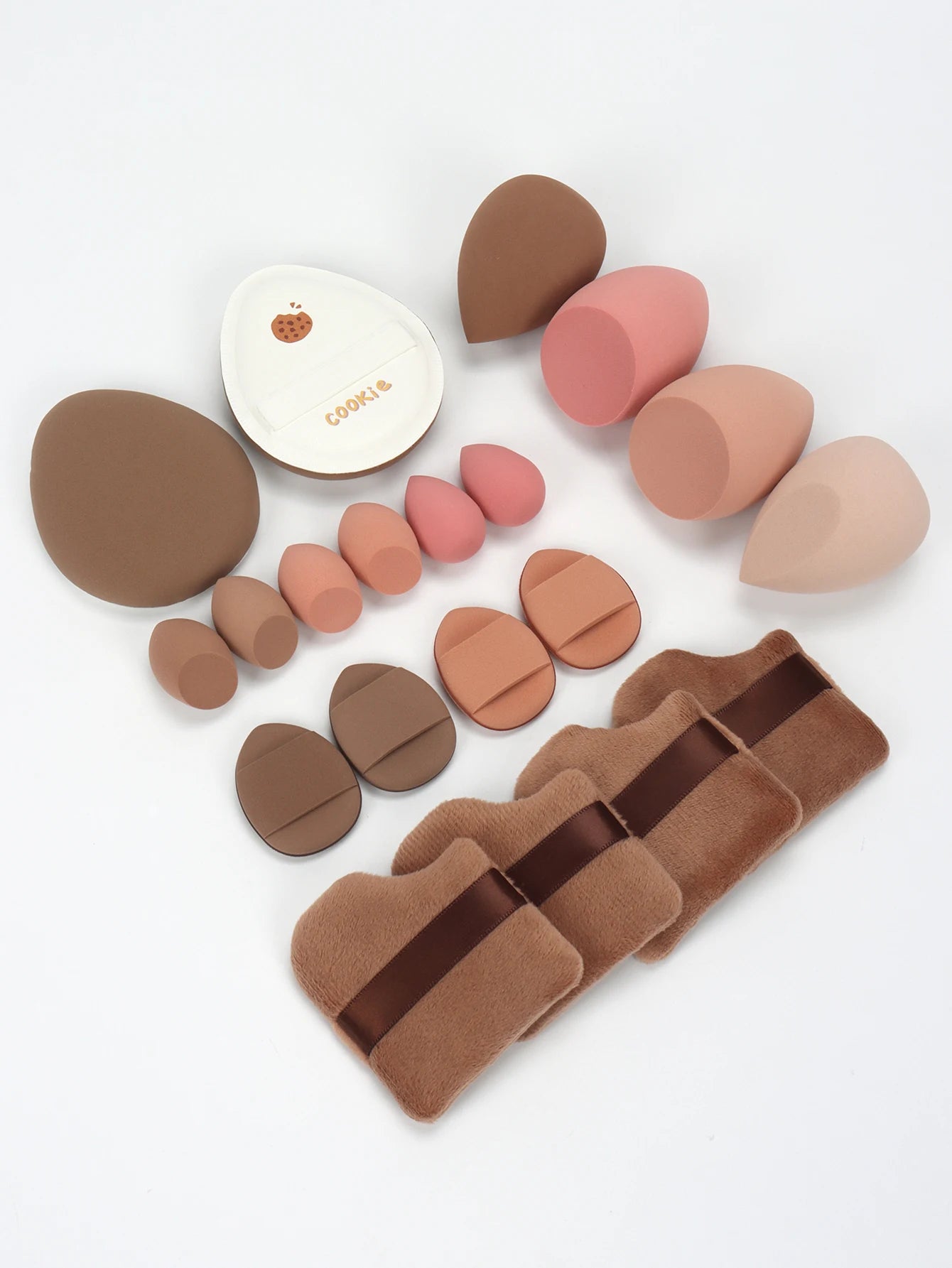 20-Piece Pink Makeup Sponge & Puff Set – For Cream, Powder & Concealer