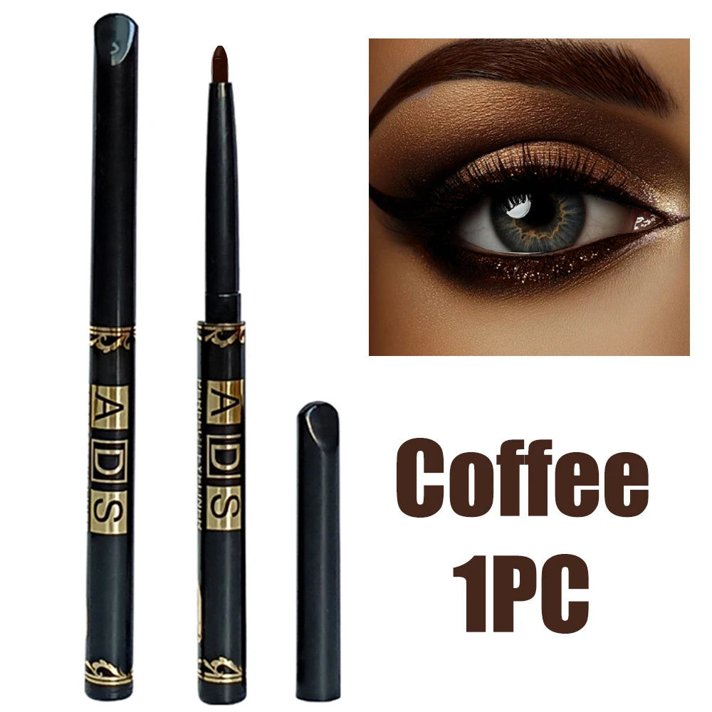 2Pcs Waterproof Black & Brown Eyeliner Pencils – Smudge-Proof & Long-Lasting