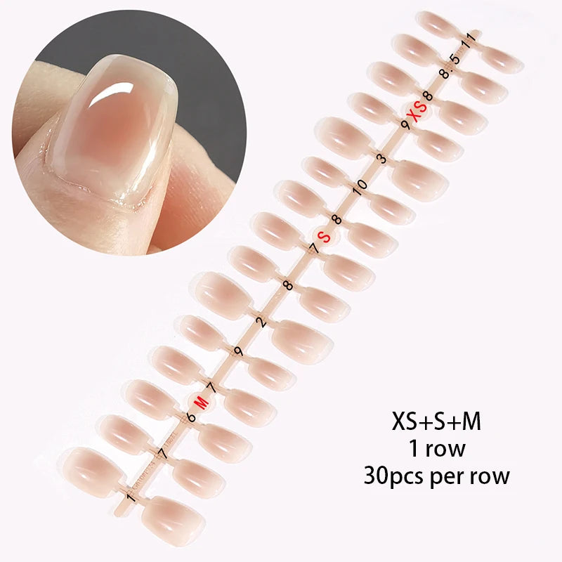 30Pcs Matte Nude Press-On Nails