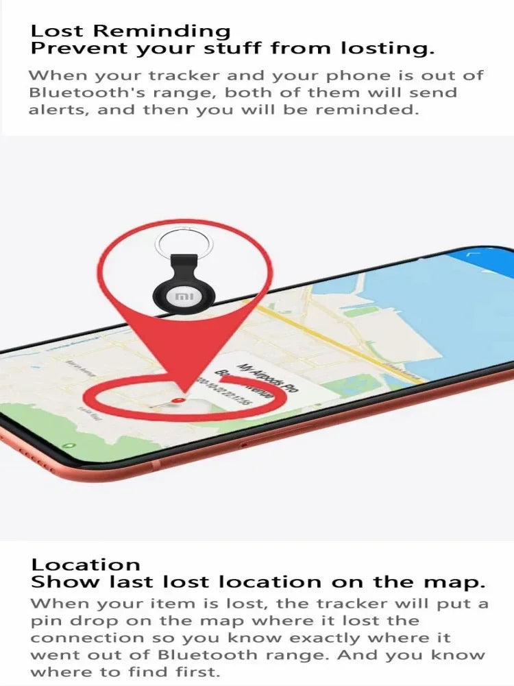 Xiaomi Mini GPS Tracker – Smart Bluetooth Locator with FindMy App for Kids, Pets & Bags