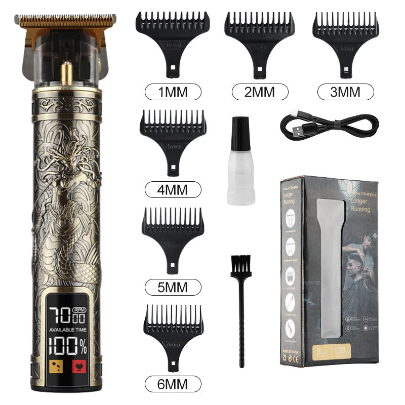 T9 LCD Electric Hair Trimmer – Precision Carving & Shaving Clipper for Men