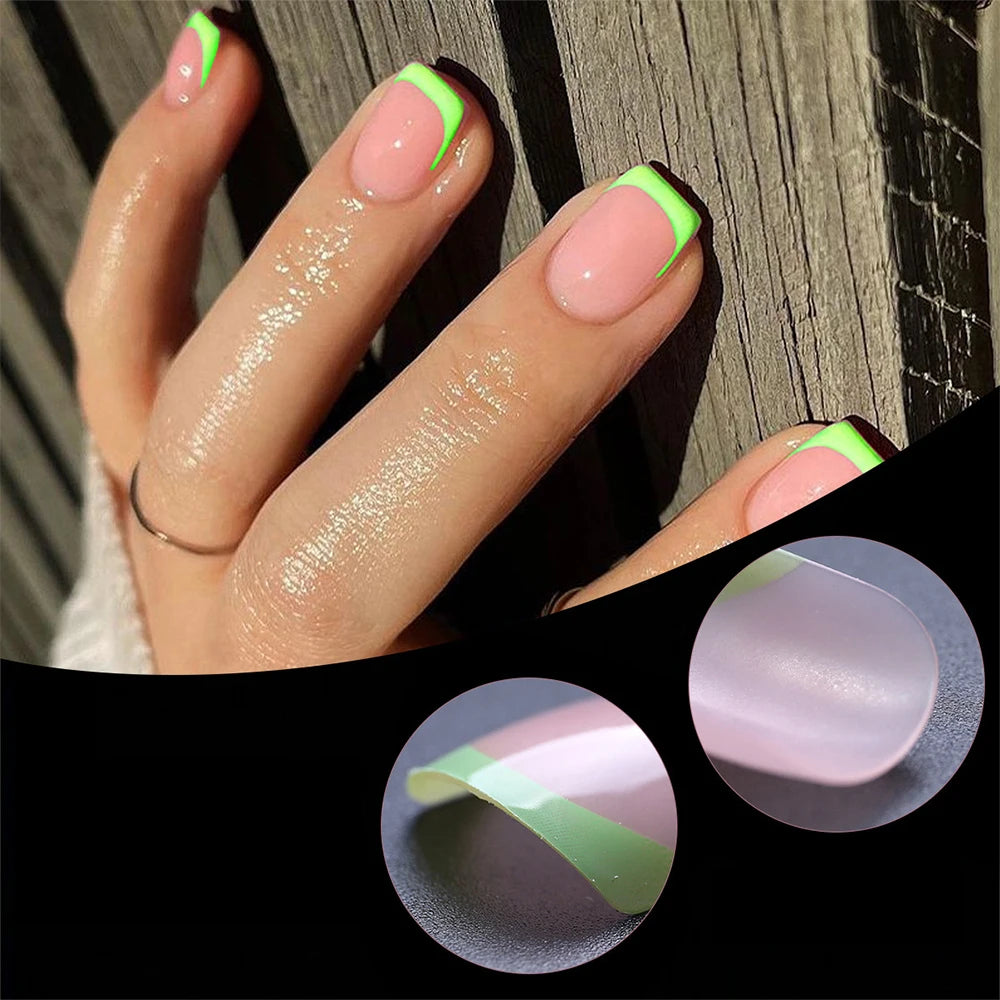 240/120pcs Colorful Short Square Press-On Nails