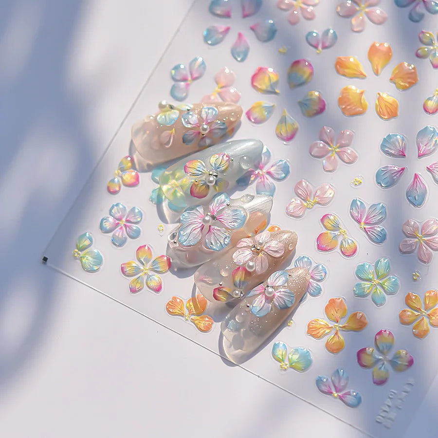 3D Jelly Flower Butterfly Nail Art Stickers T-4204