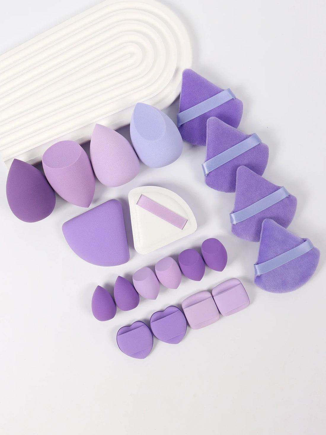 20-Piece Pink Makeup Sponge & Puff Set – For Cream, Powder & Concealer