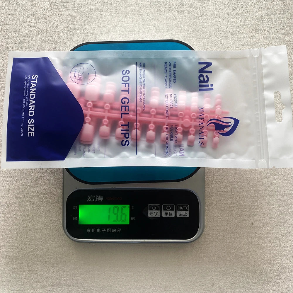 120Pcs French Short Square Nude Pink Press-On Toenails