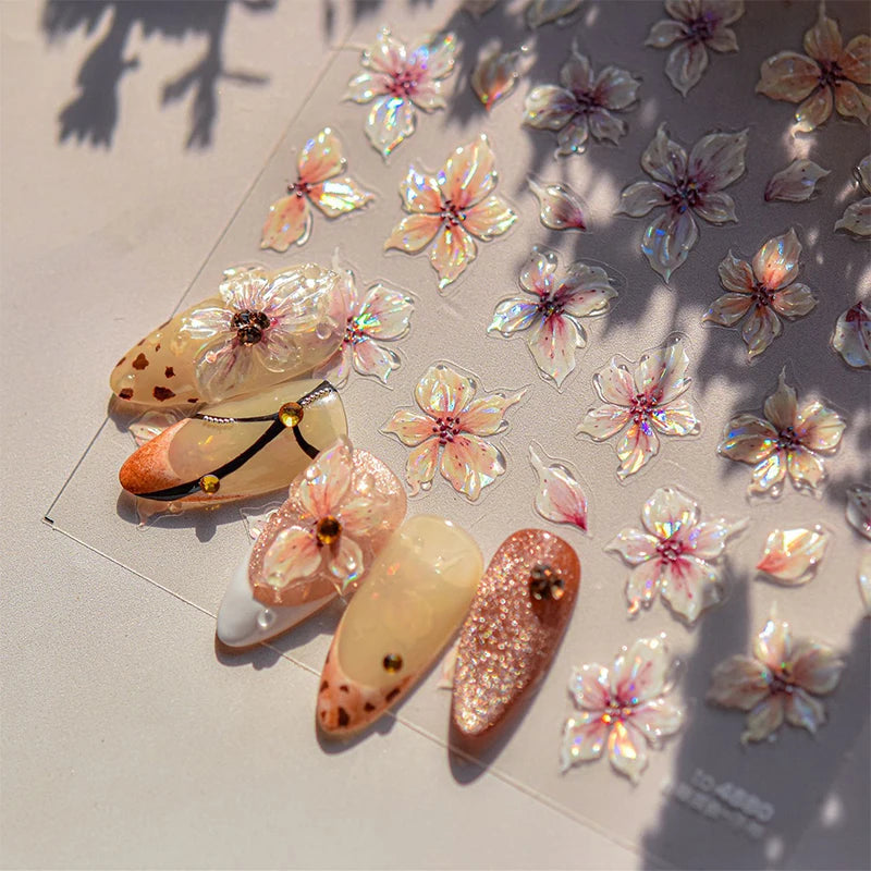 3D Jelly Flower Butterfly Nail Art Stickers T-4204