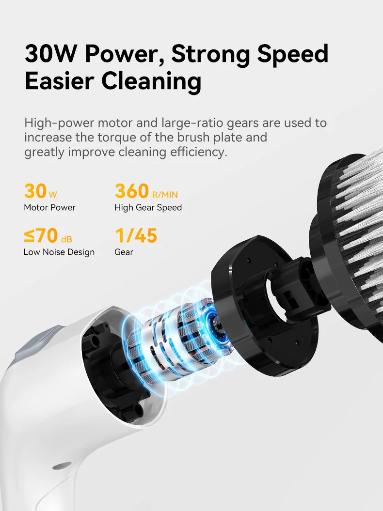 Cordless Electric Cleaning Brush – Handheld Spin Scrubber with 7 Brush Heads