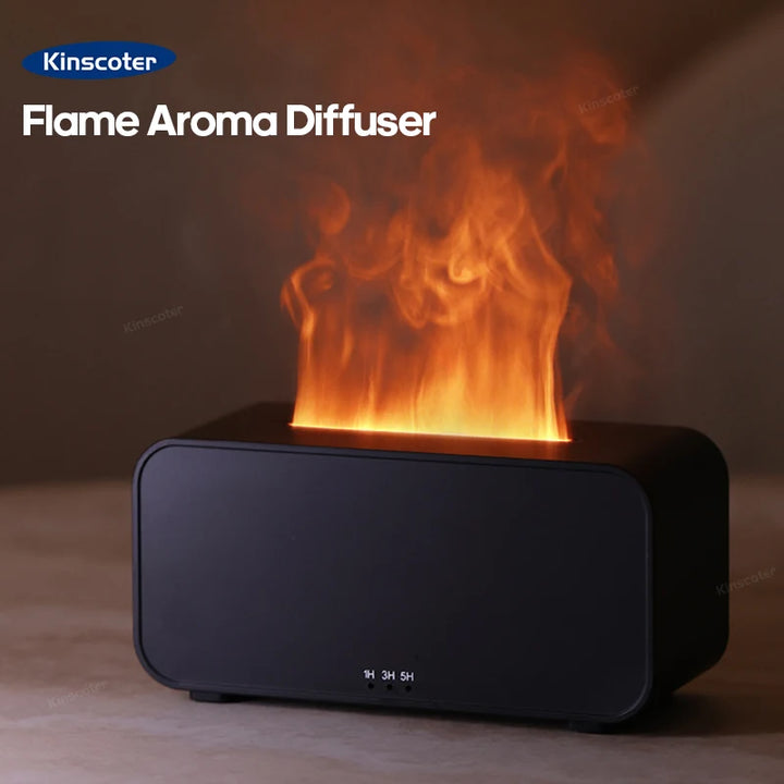 Flame Effect Aromatherapy Humidifier – Mini LED Diffuser with Timer
