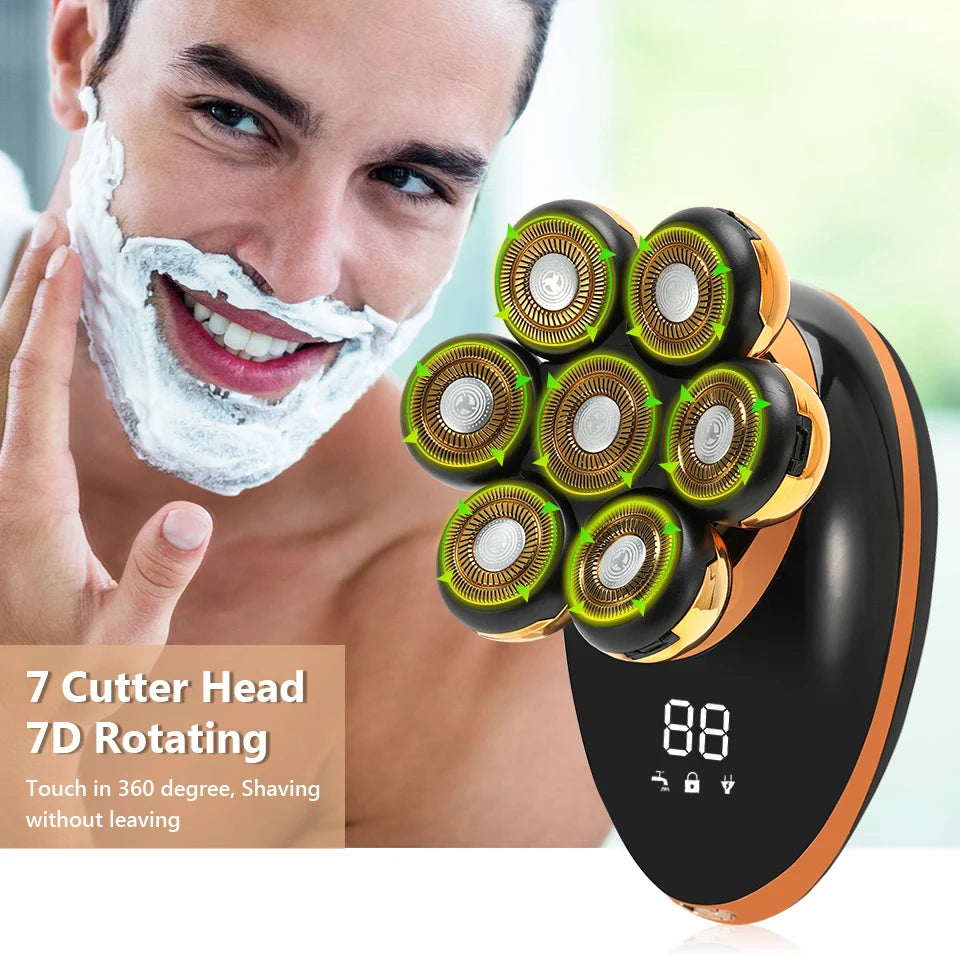 7D Electric Shaver for Men – Bald Head & Beard Trimmer